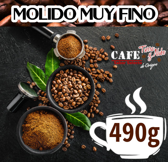 Bolsa mediana de café de especialidad molido extra fino 490g México CDMX