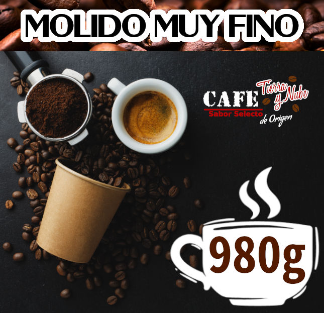 Café Tostado molido Extra Fino | 980g - Café Tierra y Nube